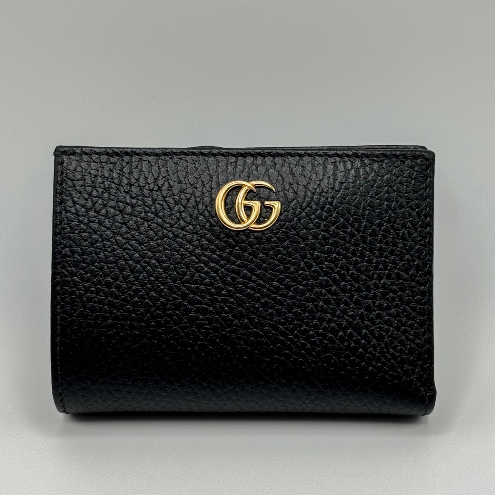 Gucci Black Leather Wallet with Iconic Double G Logo